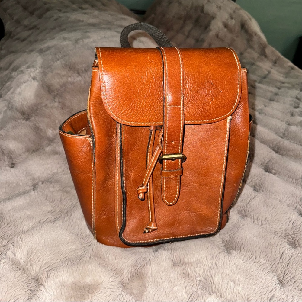 PATRICIA NASH LEATHER BACKPACK PURSE & FREE LEATHER WALLET !